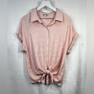 Sabrina Lauren Elegant Pink Button-Down Women's Shirt NWOT